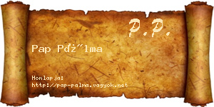 Pap Pálma névjegykártya